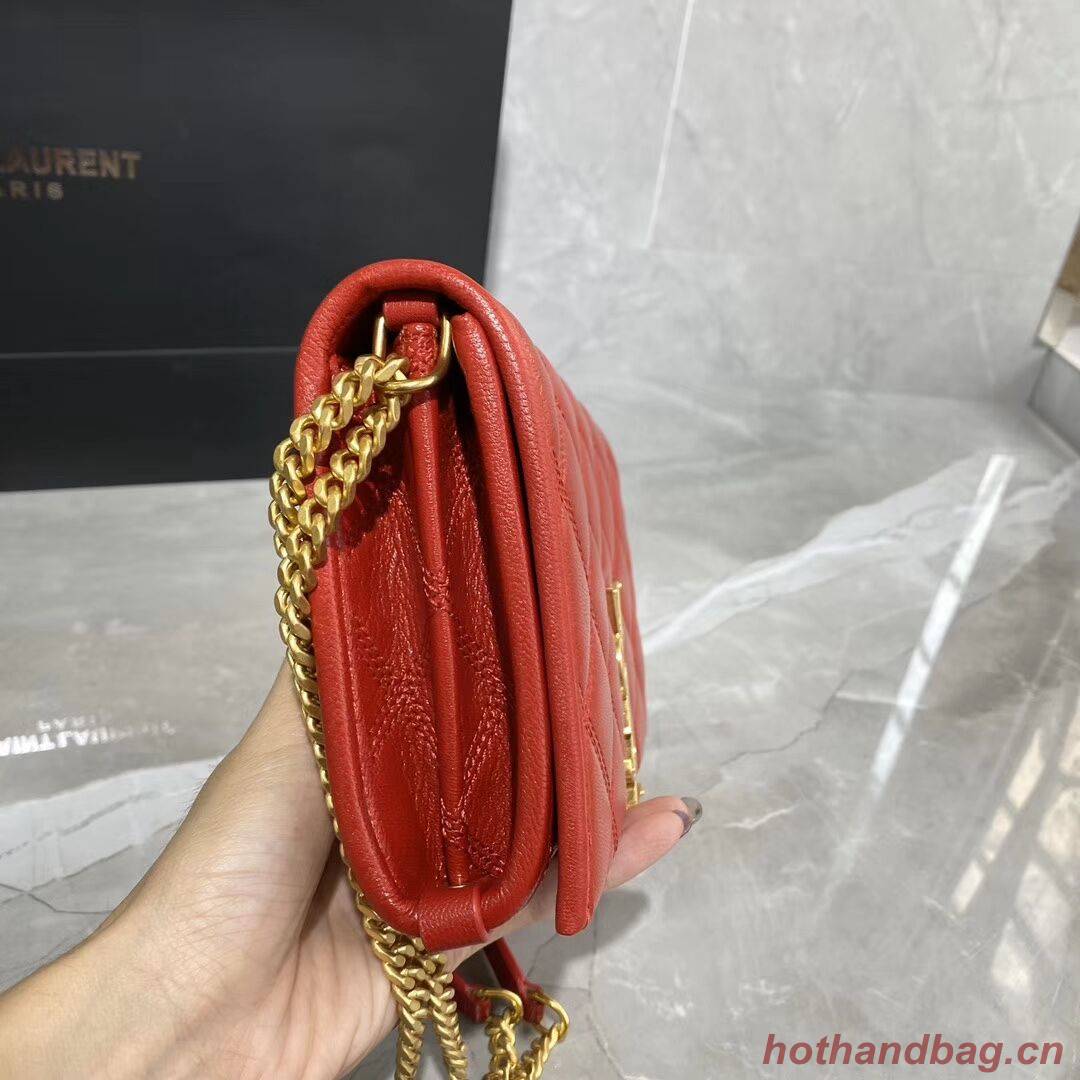 SAINT LAURENT leather shoulder bag Y585031 red