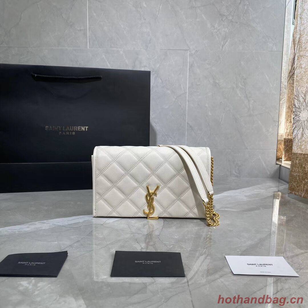 SAINT LAURENT leather shoulder bag Y585031 white