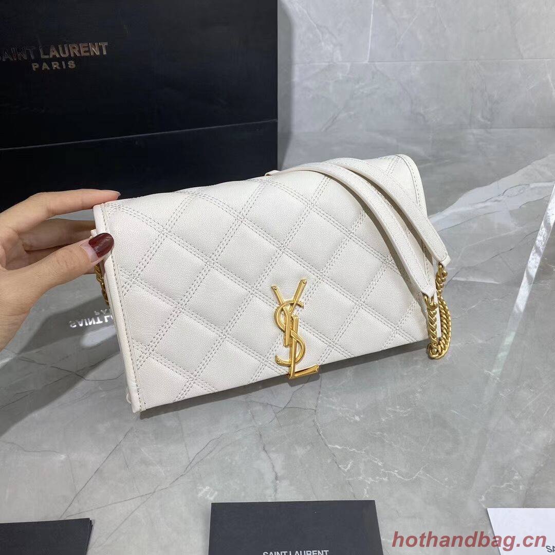 SAINT LAURENT leather shoulder bag Y585031 white