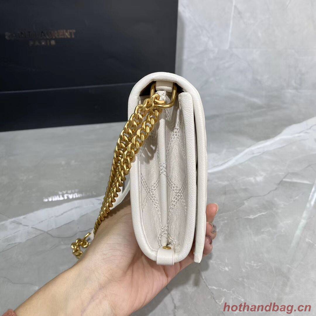 SAINT LAURENT leather shoulder bag Y585031 white