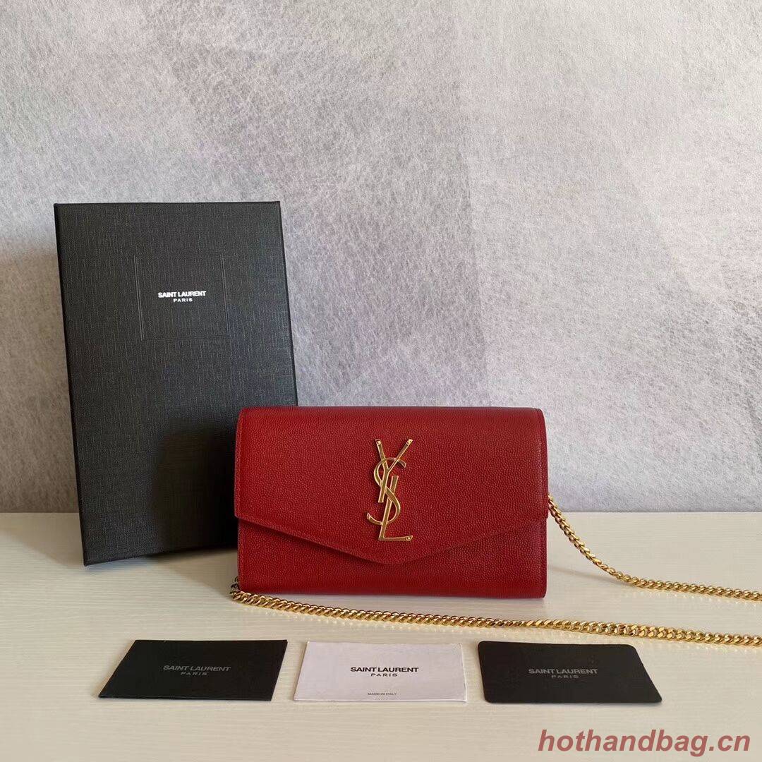 SAINT LAURENT leather shoulder bag Y659193 red