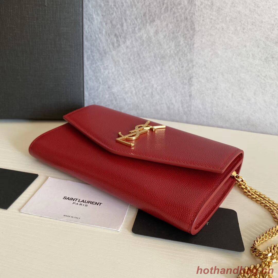 SAINT LAURENT leather shoulder bag Y659193 red