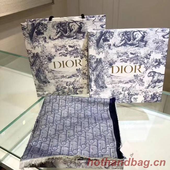 DIOR OBLIQUE STOLE IN WOOL AND CASHMERE C346