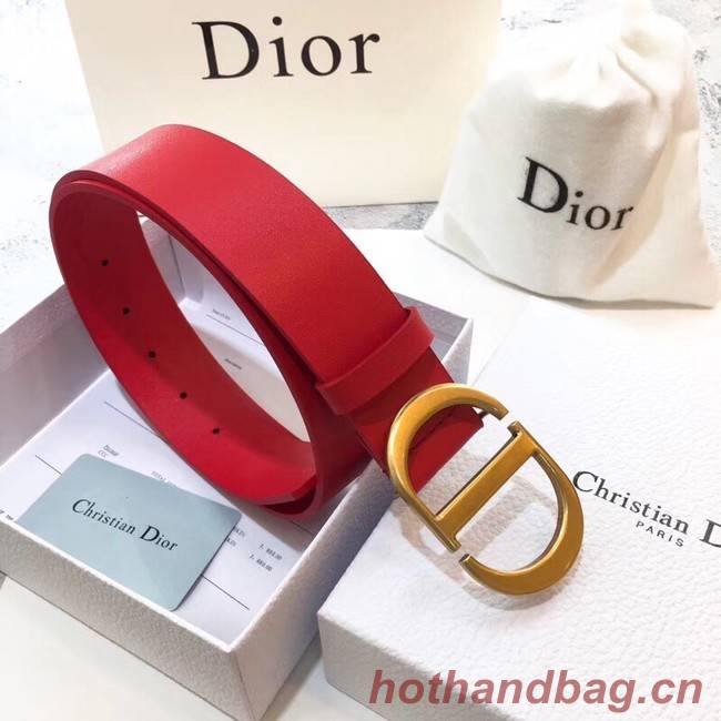 Dior Calf Leather Belt Wide with 40mm 5362 red