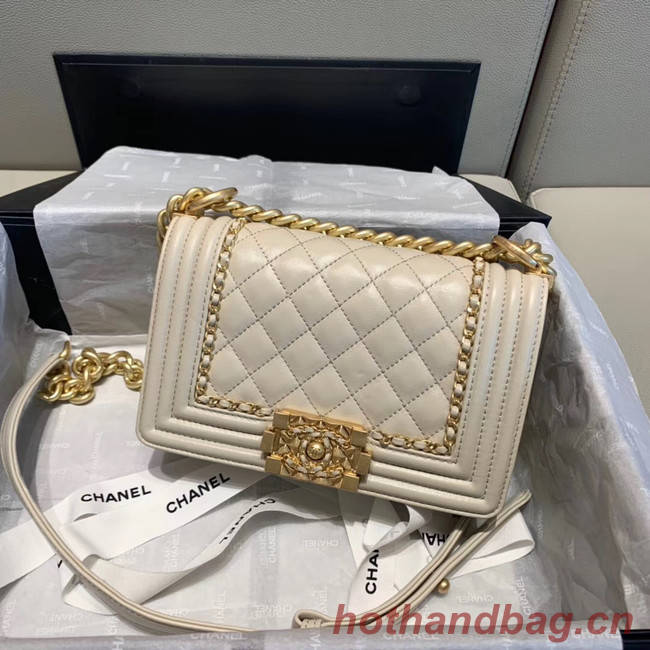 BOY CHANEL flap bag A67085 white