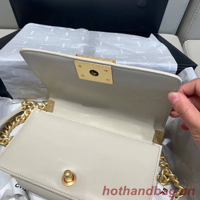 BOY CHANEL flap bag A67085 white