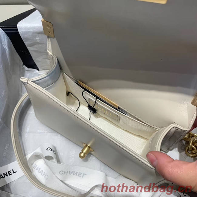 BOY CHANEL flap bag A67085 white