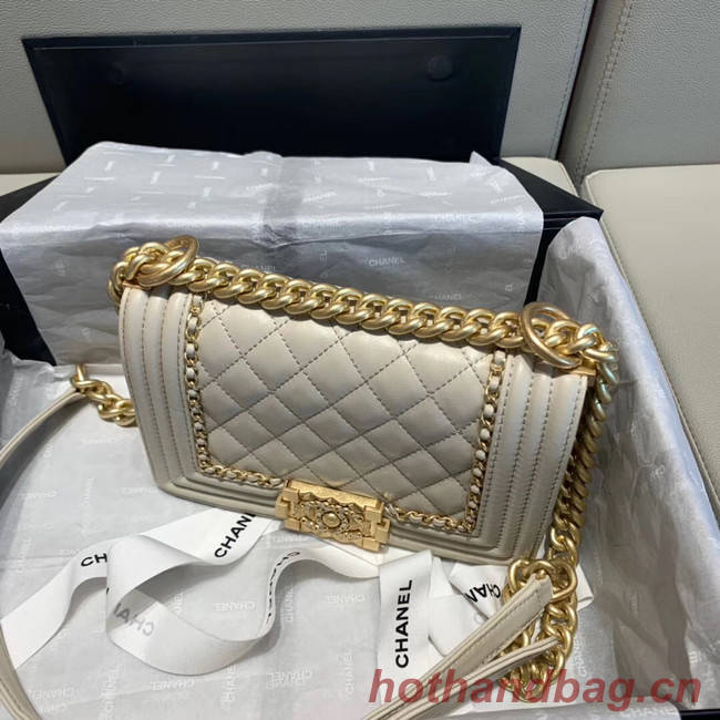 BOY CHANEL flap bag A67085 white