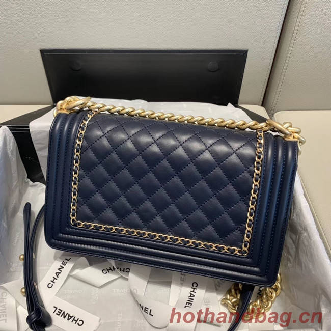 BOY CHANEL flap bag A67086 Navy Blue