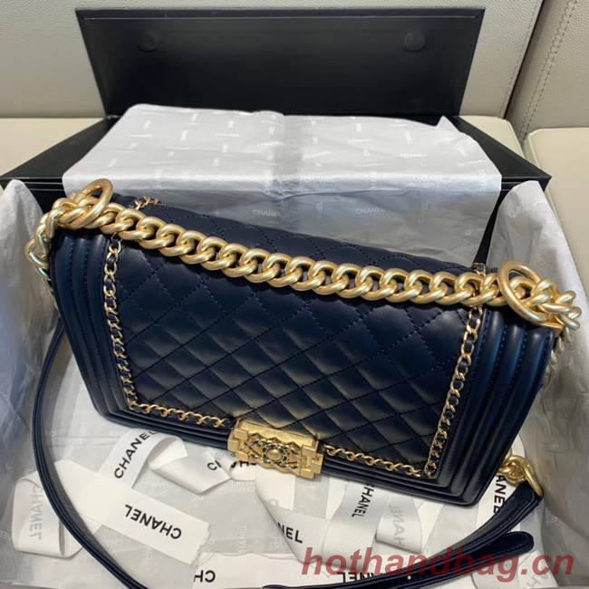 BOY CHANEL flap bag A67086 Navy Blue