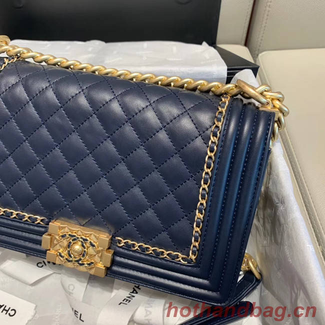 BOY CHANEL flap bag A67086 Navy Blue