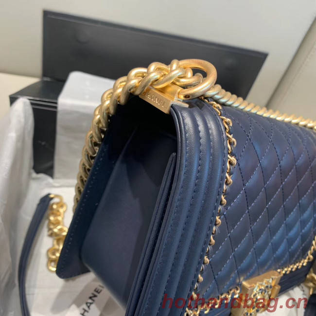 BOY CHANEL flap bag A67086 Navy Blue