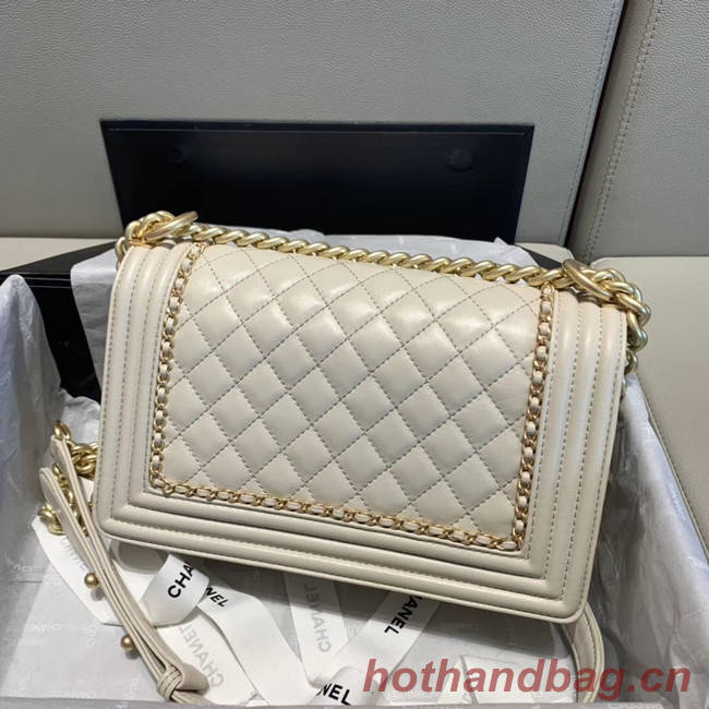 BOY CHANEL flap bag A67086 white