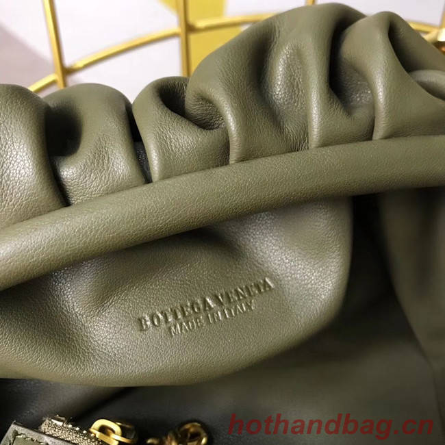 Bottega Veneta Nappa lambskin soft wide large Shoulder Bag 585853 Blackish green