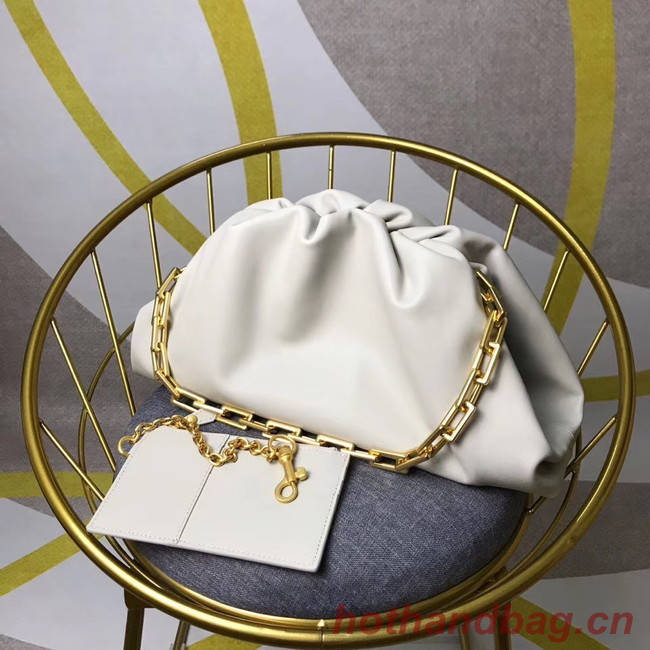 Bottega Veneta Nappa lambskin soft wide large Shoulder Bag 585853 white