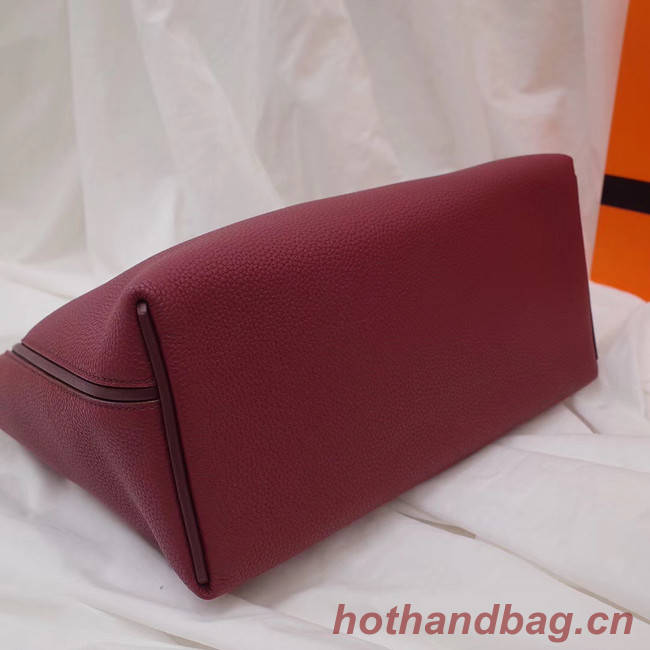 Hermes Kelly togo Leather Tote Bag H2424 Burgundy