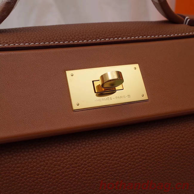 Hermes Kelly togo Leather Tote Bag H2424 brown