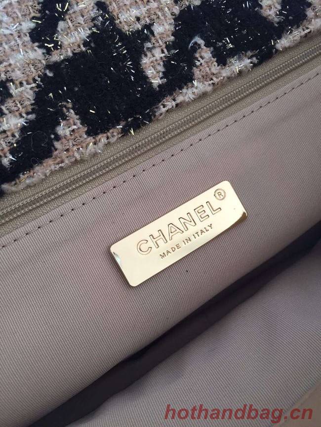 CHANEL 19 Flap Bag AS1162 apricot&black