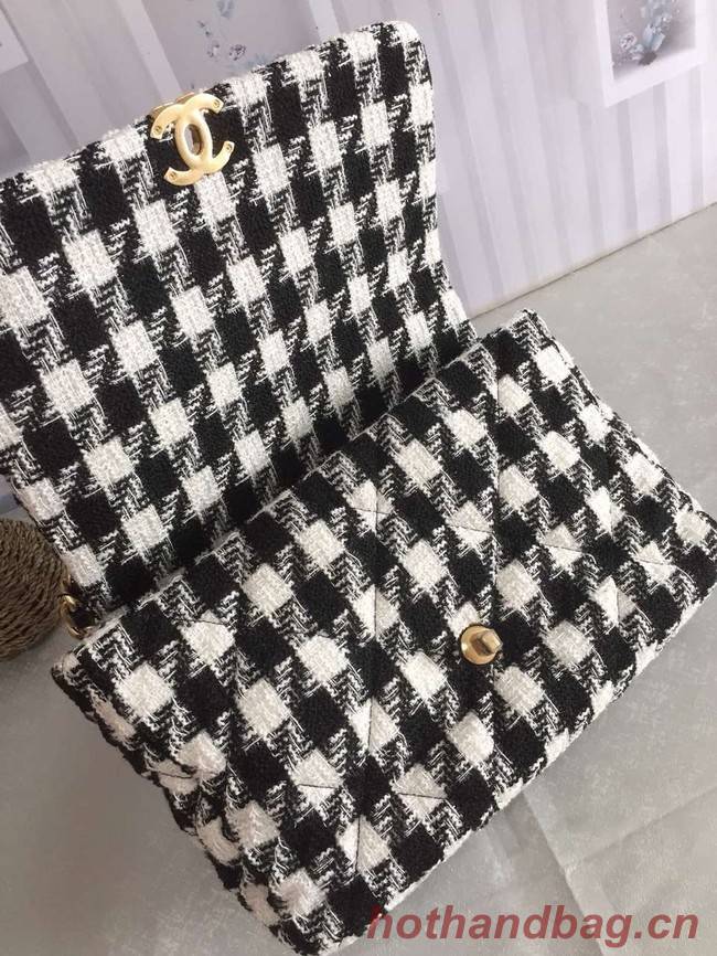 CHANEL 19 Flap Bag AS1162 black&white