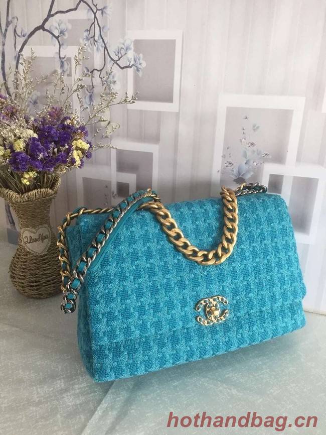 CHANEL 19 Flap Bag AS1162 blue