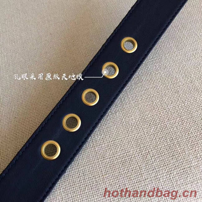 Dior Wide leather belt with 34 mm D4262 Royal Blue