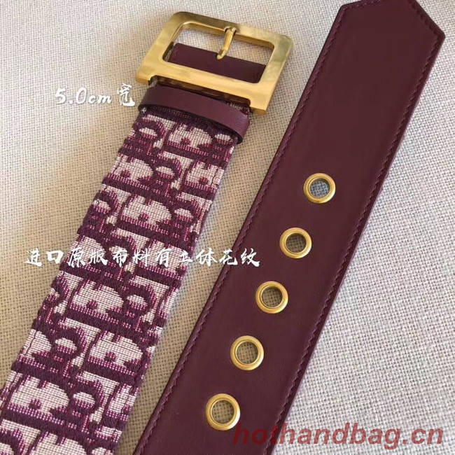 Dior Wide leather belt with 50 mm D4261 Burgundy