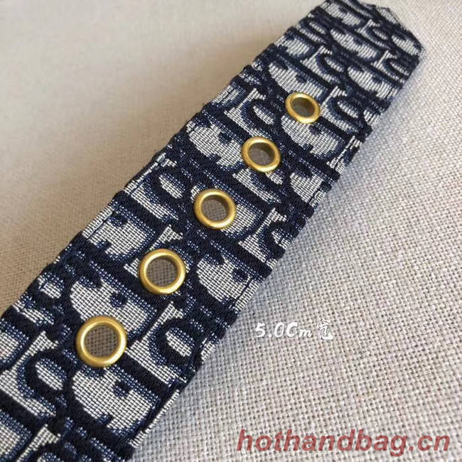 Dior Wide leather belt with 50 mm D4261 Royal Blue