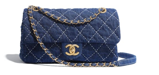 CHANEL Denim flap bag AS1328 blue