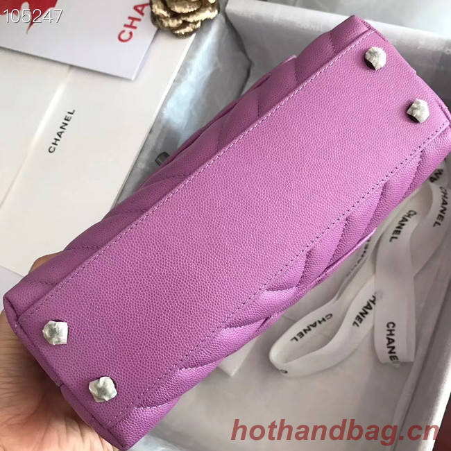 Chanel Small Flap Bag Top Handle V92990 Purplish