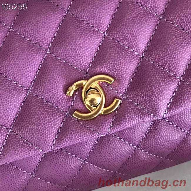 Chanel Small Flap Bag with Top Handle A92991 Purplish