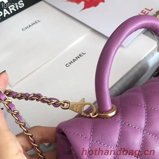 Chanel Small Flap Bag with Top Handle A92991 Purplish