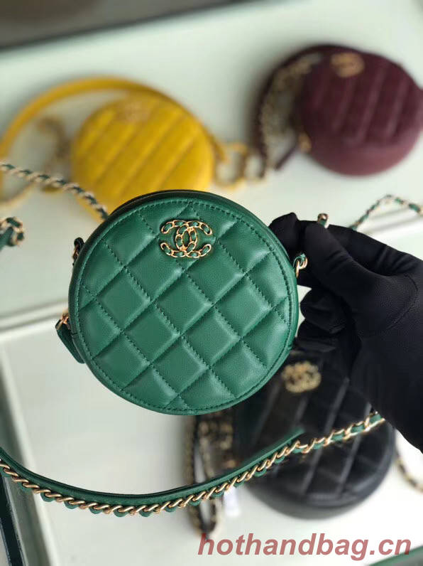 CHANEL Sheepskin Chain packet A0725 green