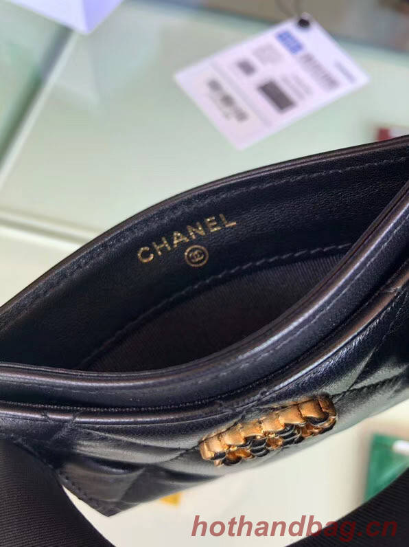 Chanel 19 Card sleeve AP0731 black