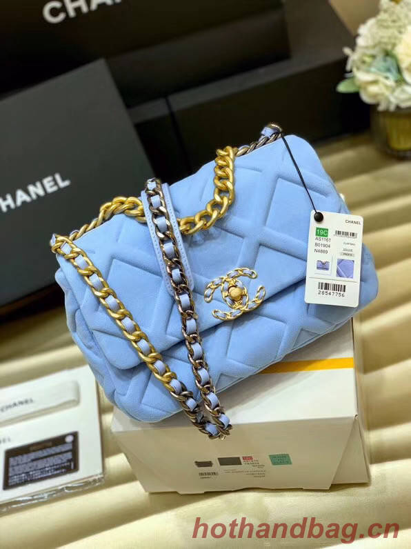 CHANEL 19 Flap Bag AS1160 AS1161 AS1162 light blue