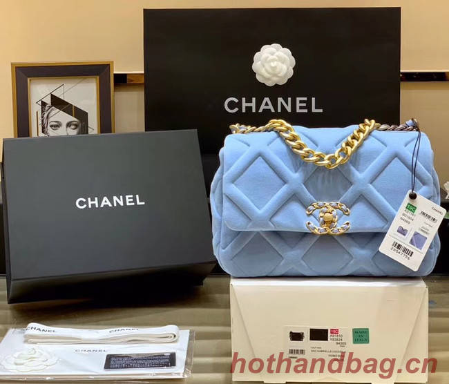 CHANEL 19 Flap Bag AS1160 AS1161 AS1162 light blue