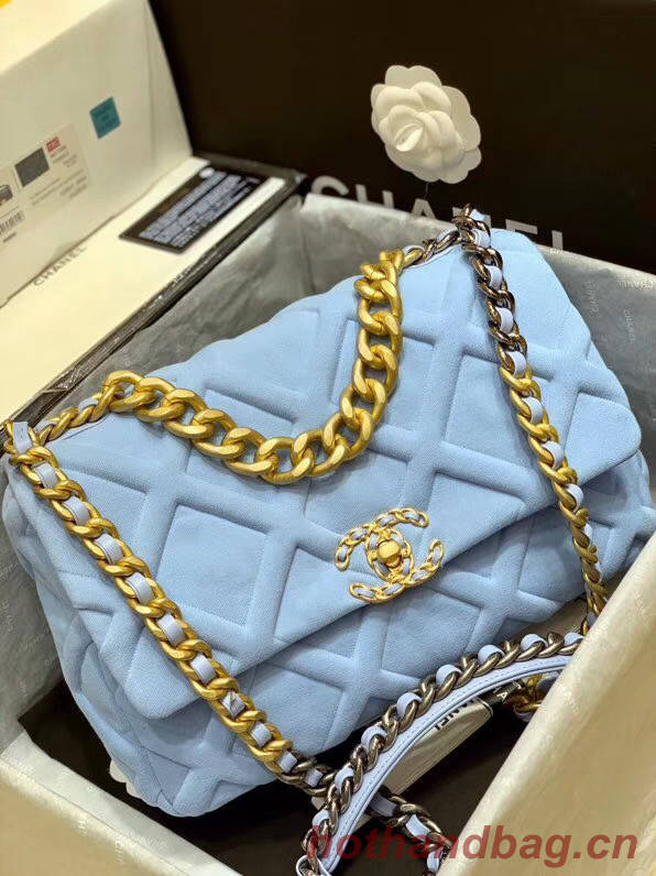 CHANEL 19 Flap Bag AS1160 AS1161 AS1162 light blue