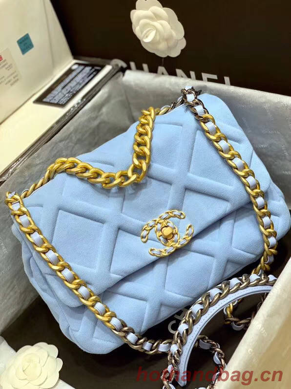 CHANEL 19 Flap Bag AS1161 light blue