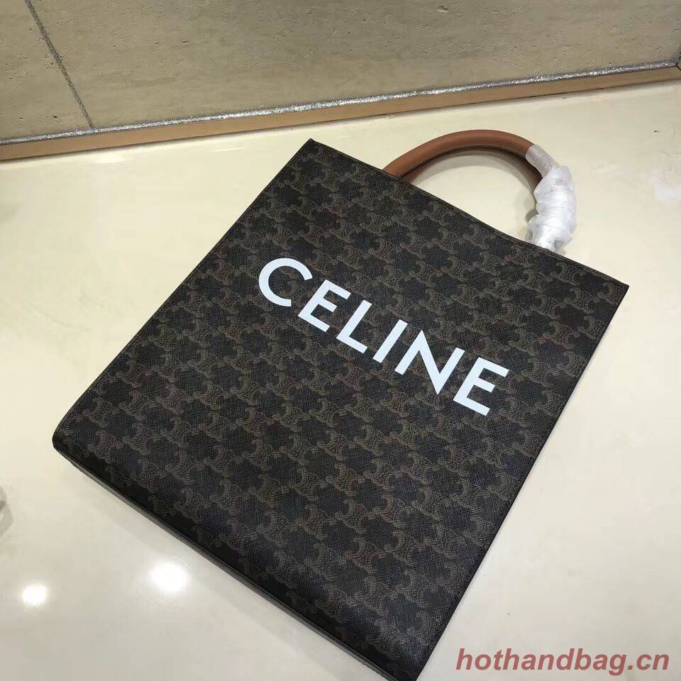 Celine SMALL CABAS VERTICAL IN TRIOMPHE CANVAS CL01542 tan