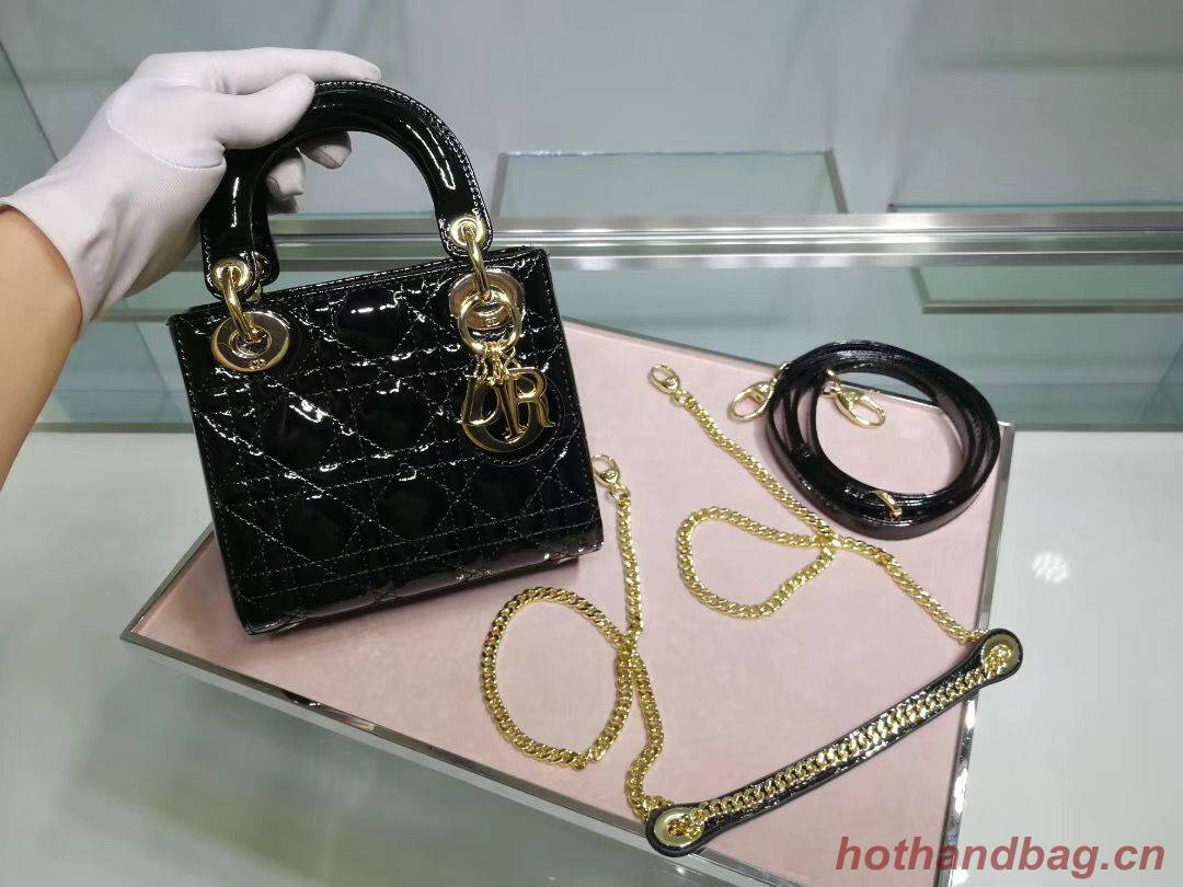 Dior MINI LADY DIOR CALFSKIN Black BAG M0505O Gold