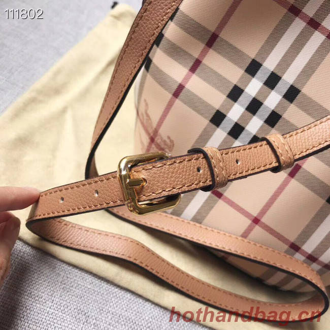 BURBERRY Banner small vintage check and leather tote Bag 1581 brown