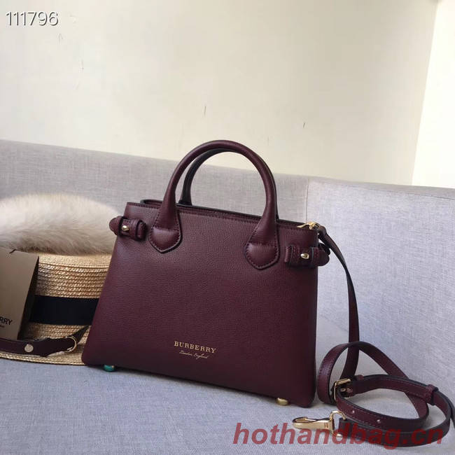 BurBerry Leather Tote Bag 7461 Burgendy