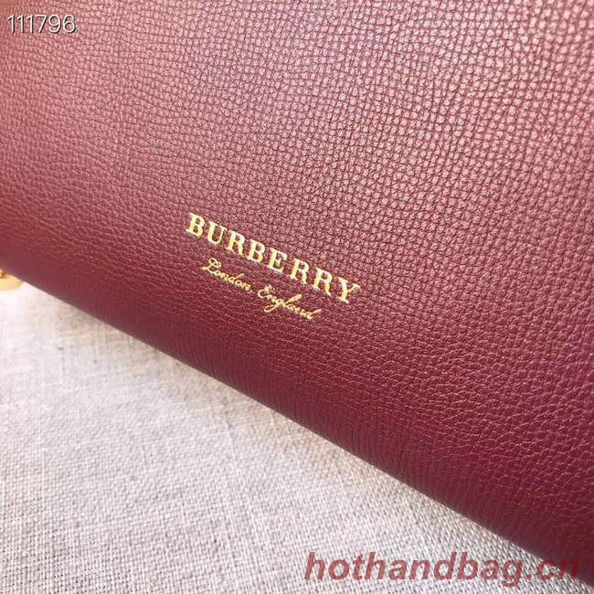 BurBerry Leather Tote Bag 7461 Burgendy