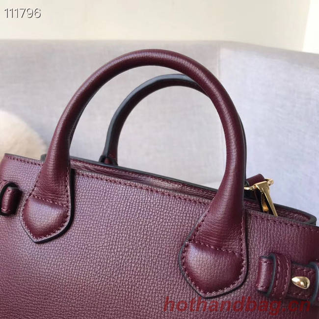 BurBerry Leather Tote Bag 7461 Burgendy