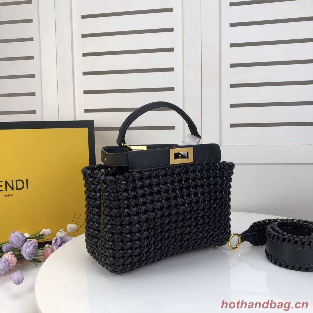 FENDI PEEKABOO ICONIC MINI leather bag 8BN244 black