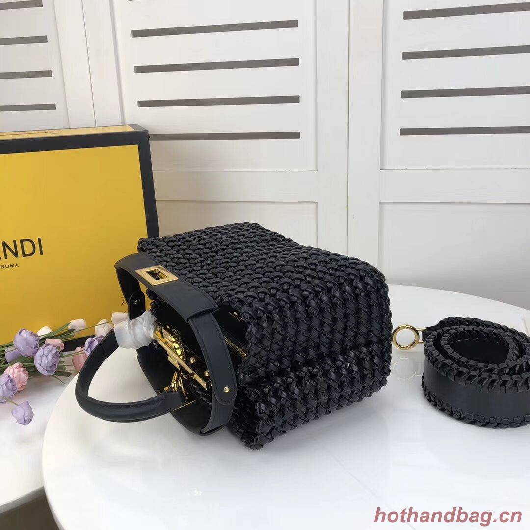 FENDI PEEKABOO ICONIC MINI leather bag 8BN244 black