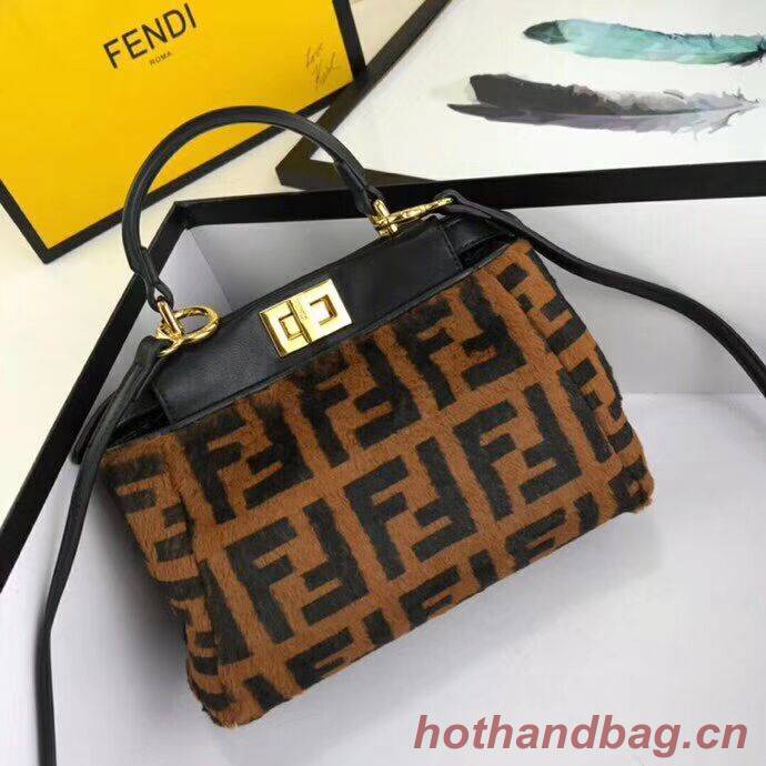 Fendi PEEKABOO REGULAR Horse hair F3302 Black