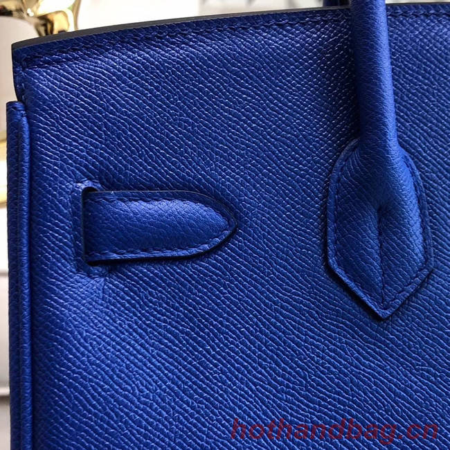 Hermes original Epsom Leather HB35O Electro optic blue&silver Metal