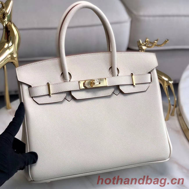 Hermes original Epsom Leather HB35O cream&gold Metal