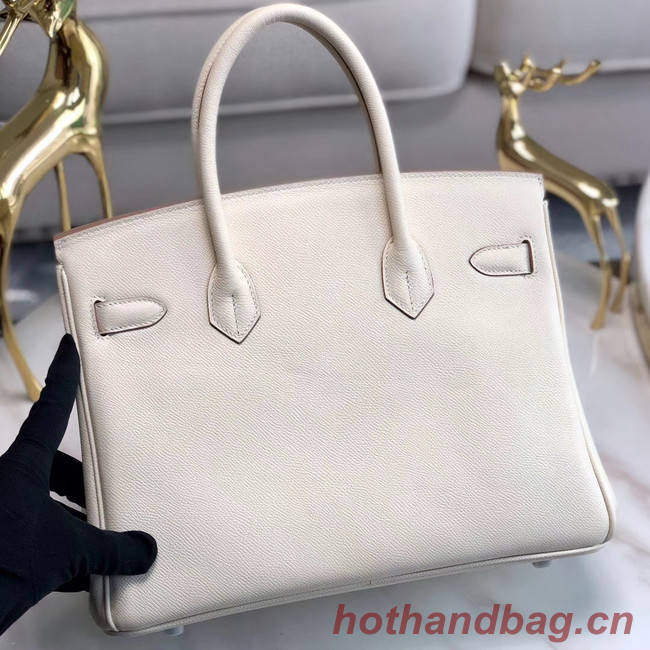 Hermes original Epsom Leather HB35O cream&silver Metal