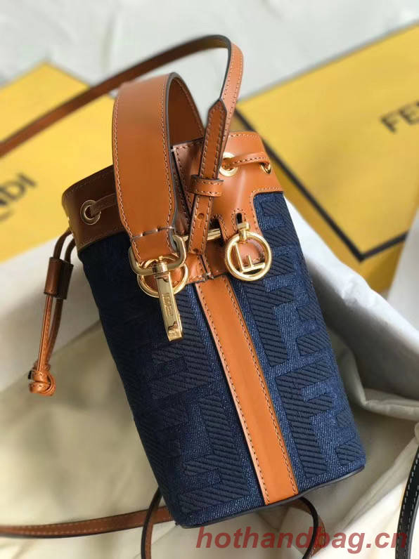 FENDI MON TRESOR Mini bag in blue canvas 8BS010